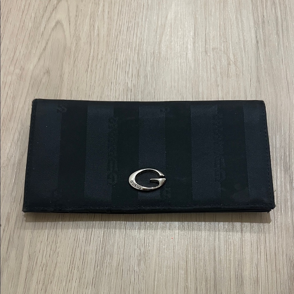 Guess Black Wallet with Silver Accent